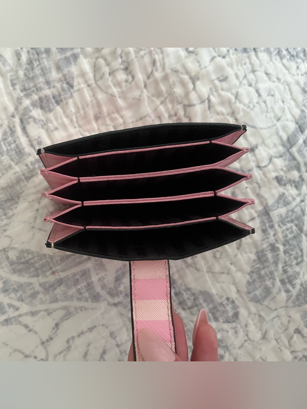 Victoria's Secret Pink Striped Snap Card Holder - Picture 4 of 5